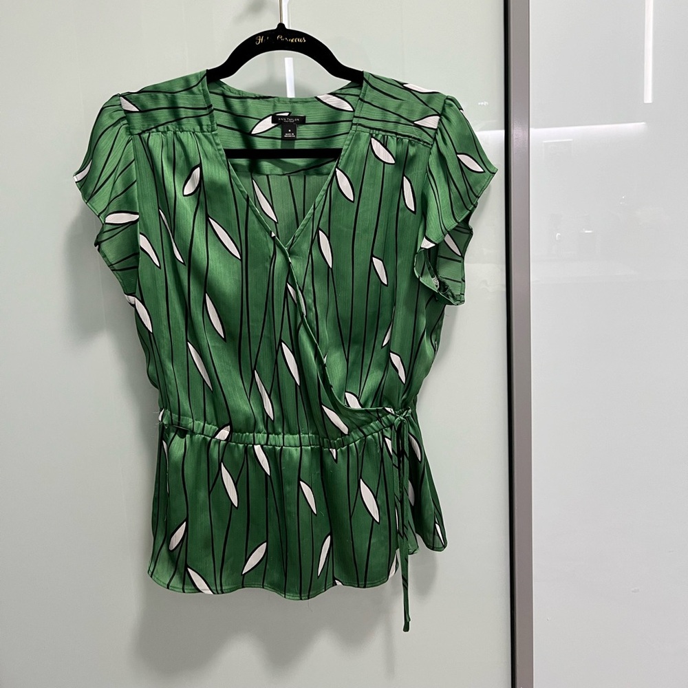 Green leaf Print blouse | Ann Taylor